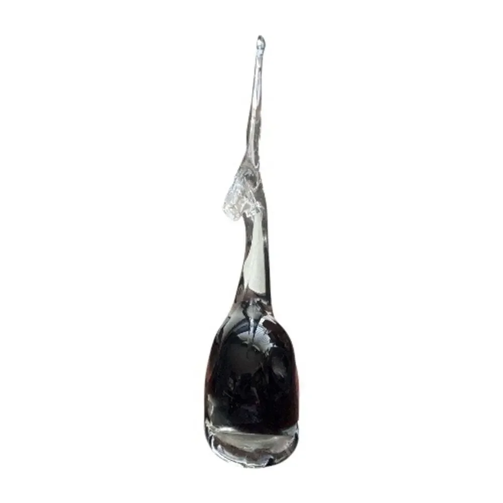 Murano Sommerso Dark Blue Hand Blown Whale Figurine